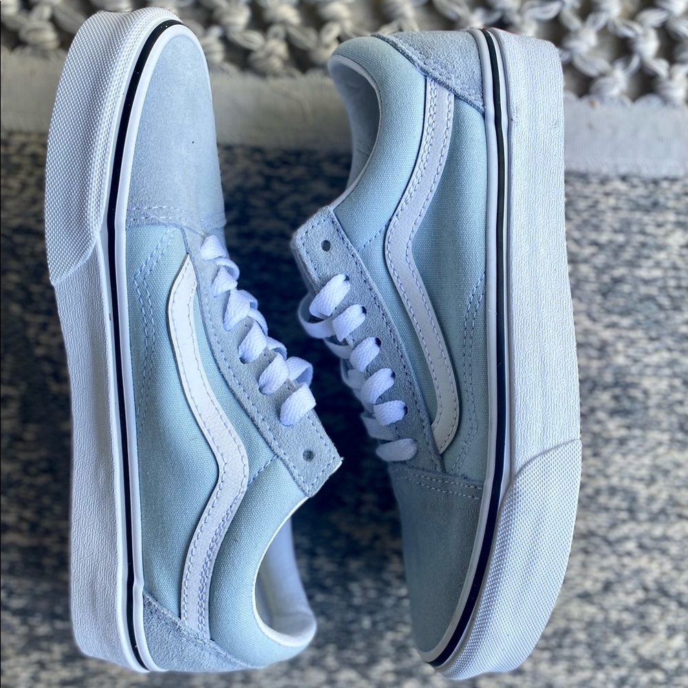 Light Blue Vans (Mint Condition)